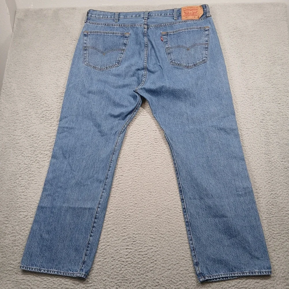 Levi Strauss Co 501 Mens Jeans W44 L32 Button Fly Blue Denim‎ Straight Leg